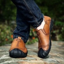 R&B新款时尚手工缝线真皮户外休闲男鞋R1928