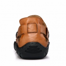 R&B夏季男鞋新品简约时尚手工真皮包头休闲凉鞋R9523