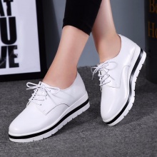 R&B经典黑白时尚系带柔软舒适休闲女皮鞋RD109