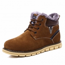 R&B冬季款雪地靴系带加绒保暖男鞋英伦短靴