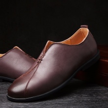 R&B时尚透气柔软舒适防滑耐磨手工缝制都市皮鞋