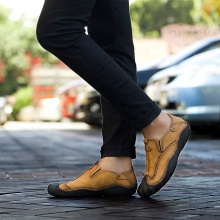 R&B欧美时尚潮流柔韧舒适手工真皮加固防护防撞复古质感休闲潮鞋