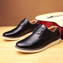 NIANJEEP吉普盾新款时尚男鞋系带柔软舒适防滑橡胶皮鞋