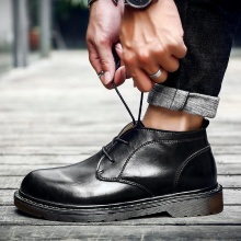 ROCKRIVER爆款时尚都市男鞋系带简约百搭舒适手工真皮休闲男鞋